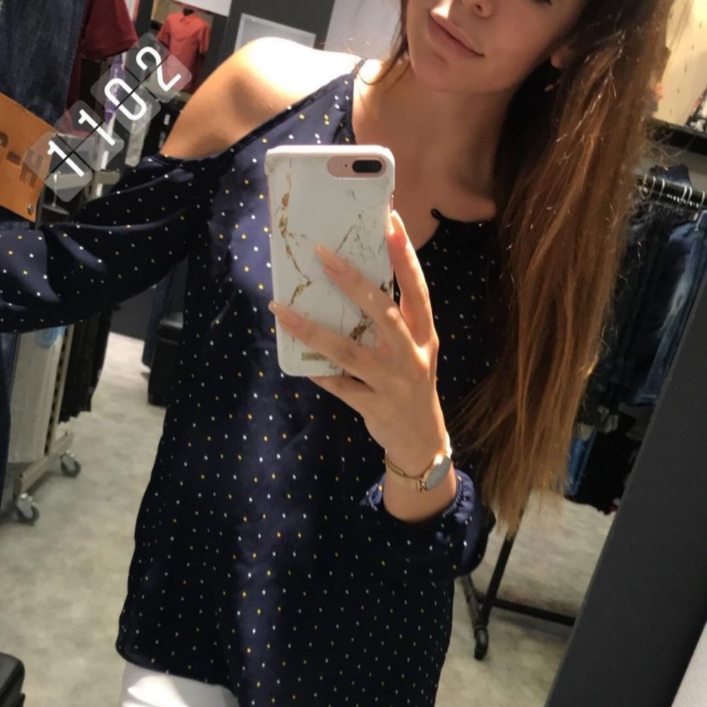 2 for 10$ Small Blue Navy Polka Dot Blouse